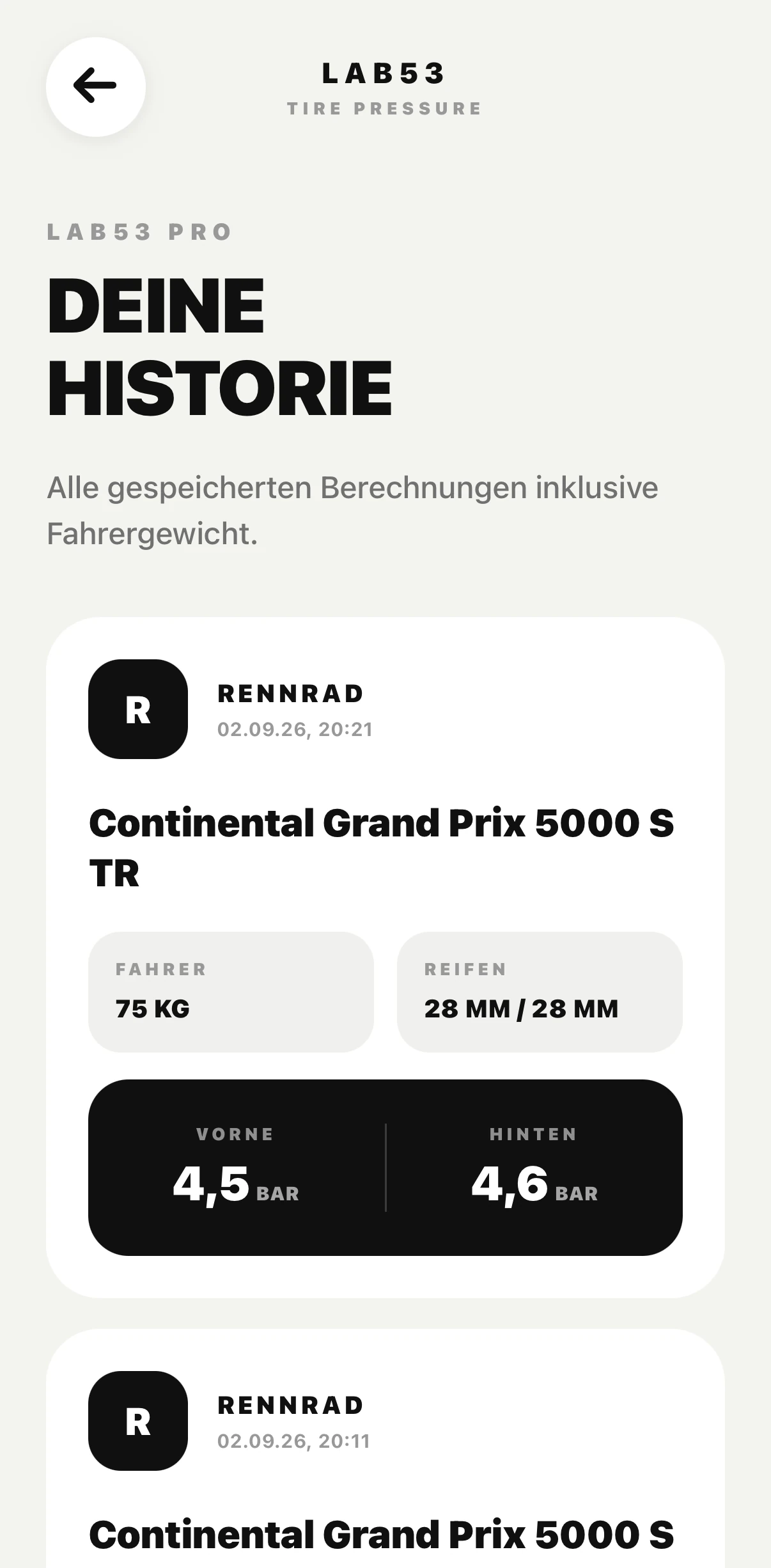 TIRE PRESSURE Historie